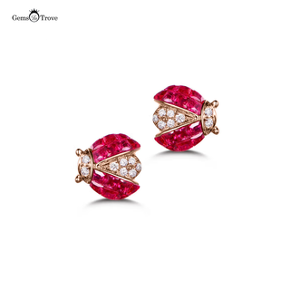 Ruby Stud Earrings Beetle