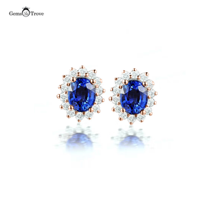 Oval Sapphire Earrings Stud