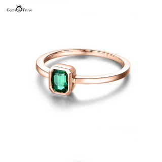 Bezel Emerald Cut Engagement Ring