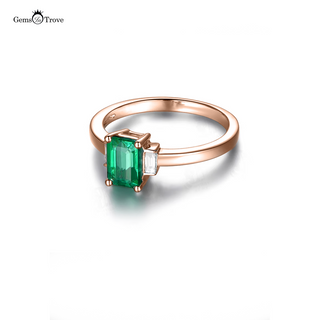3-Stone Emerald Cut Diamond Ring