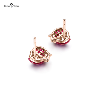 Ruby Stud Earrings Beetle