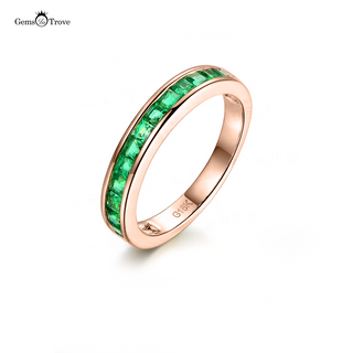 Emerald Half Eternity Band 18k-Gold