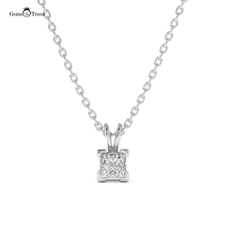 Princess Cut Diamond Gold Pendant