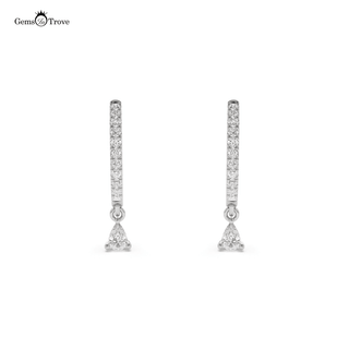 18k gold teardrop diamond earrings #color_white_gold