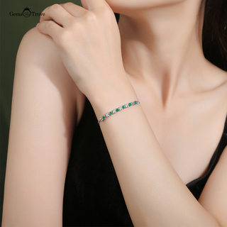 Round Emerald Floral Bracelet