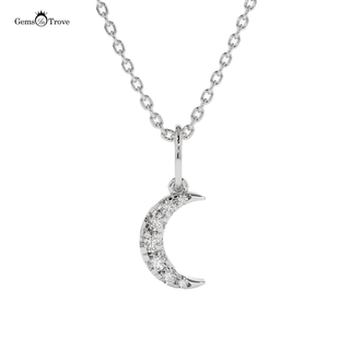 Sparkling Diamond Crescent Pendant