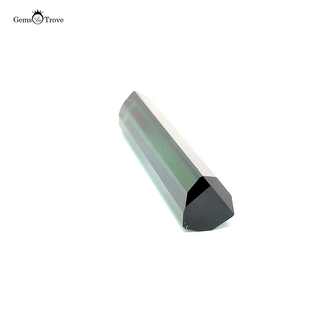 Natural healing green tourmaline on white.