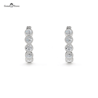 Linear Diamond Set Hoop Earrings