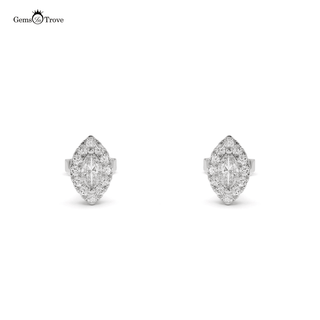 Marquise Diamond Halo Stud Earrings