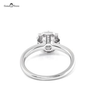 Halo solitary moissanite diamond ring