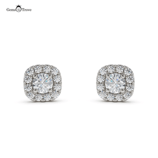 Elegant Diamond Halo Stud Earrings