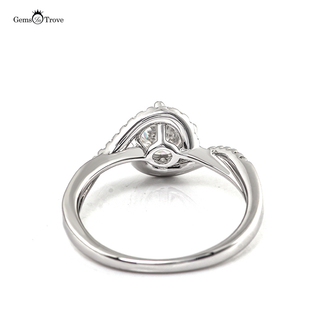 Twisted Halo Moissanite Diamond Ring