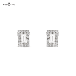 Framed Baguette Diamond Studs