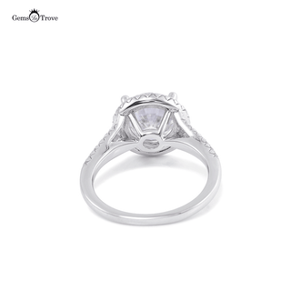 Herringbone Hollow Moissanite Ring