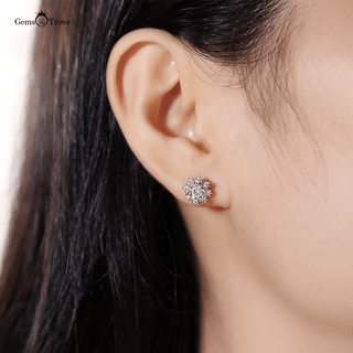 Moissanite snowflake Earrings studs