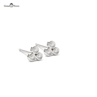 Diamond Clover Stud Earrings