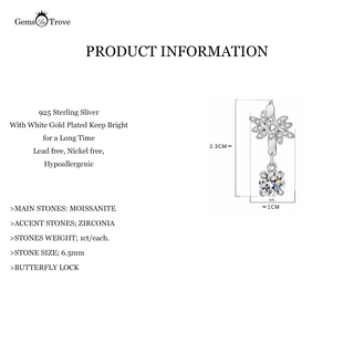 Flower Cluster Moissanite Drop Earrings