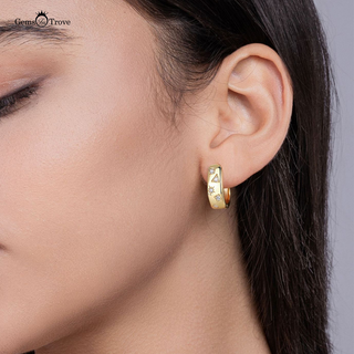 Confetti Yarn Moissanite Hoops