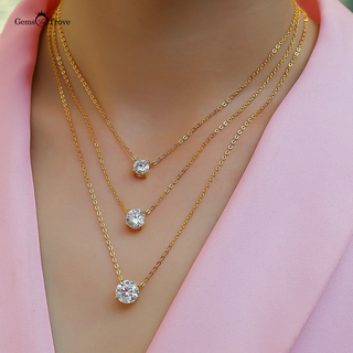 4-Prong Moissanite Necklace Stacking Set