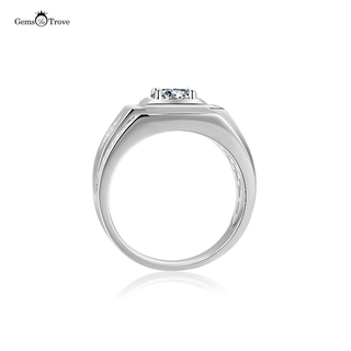 Diamond Pattern Moissanite Ring