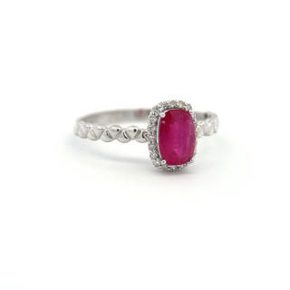 Cushion Ruby Diamond Ring