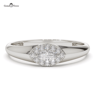 Marquise Cut Halo Diamond Ring