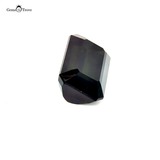 Rectangular olive green tourmaline gemstone highlighting its vibrant hue.