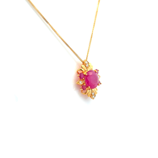 Radiant Ruby Sunburst Pendant