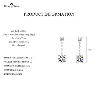 Dangle Stud Moissanite Earrings