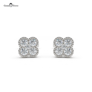 Gold Diamond Cluster Earrings