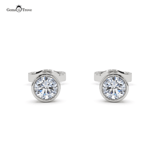 Bezel Setting Diamond Stud Earrings