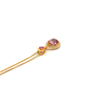 Purple Spinel Glow Pendant with Ruby Accent