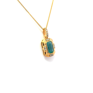 Emerald Whisper Diamond Accent Pendant