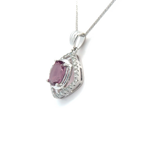 Pink Spinel Brilliant Oval Pendant