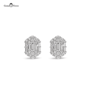 Elegant Diamond Cluster Stud Earrings