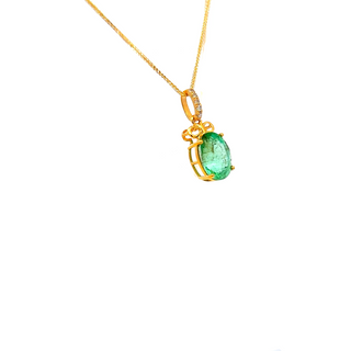 Emerald Minimal Oval Drop Pendant