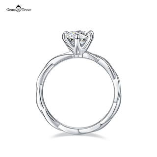 Twisted Edge round Moissanite ring