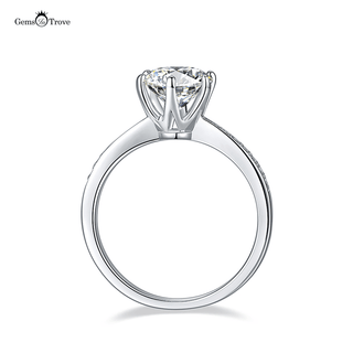 Round moissanite diamond pave ring