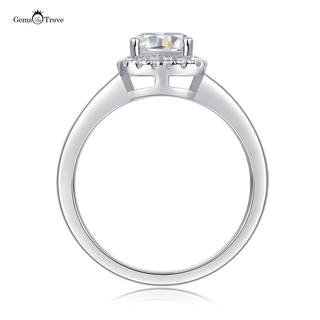 Bezel Halo Cushion Moissanite Ring