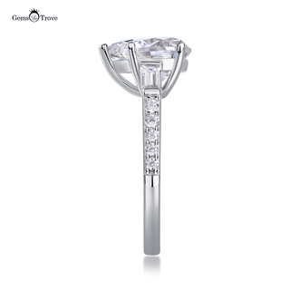 Elegant Pear Moissanite pave Ring