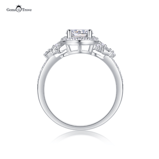 Unique Halo Moissanite Ring