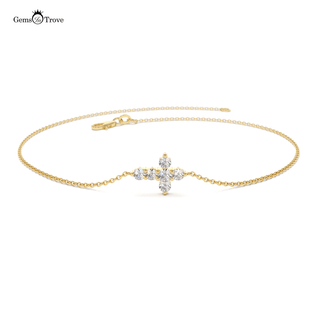 Gold Diamond Cross Bracelet