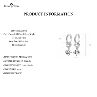 Intelock drop moissanite earrings