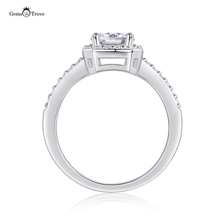 Sparkling Halo Moissanite Ring