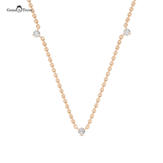 Diamond Embedded Gold Chain Necklace