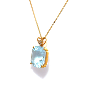 Emerald-Cut Topaz Luxe Pendant