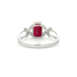 Emerald-Cut Ruby Diamond Ring