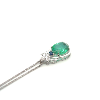 Emerald Sapphire Twist Pendant