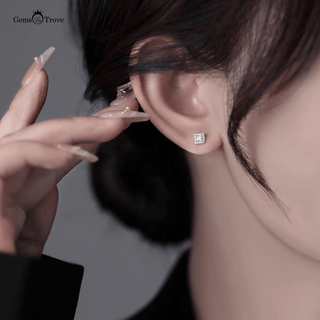 Eterna Square Halo Brilliance Studs