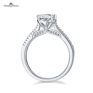 Sculptured Shoulder moissanite diamond ring